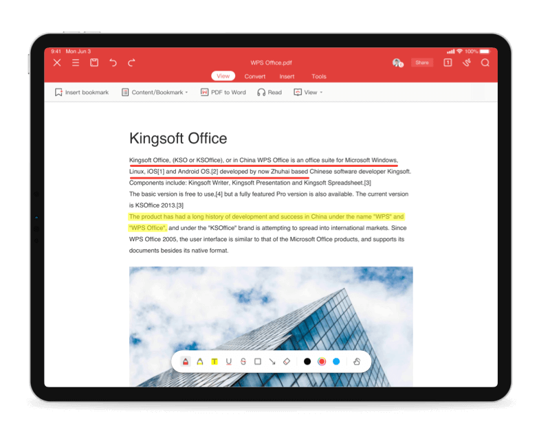 適用於 iOS/iPadOS 的 WPS Office 的更多功能