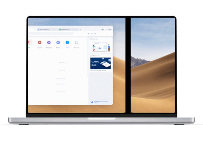 Mac 版 WPS Office 的分割畫面檢視模式